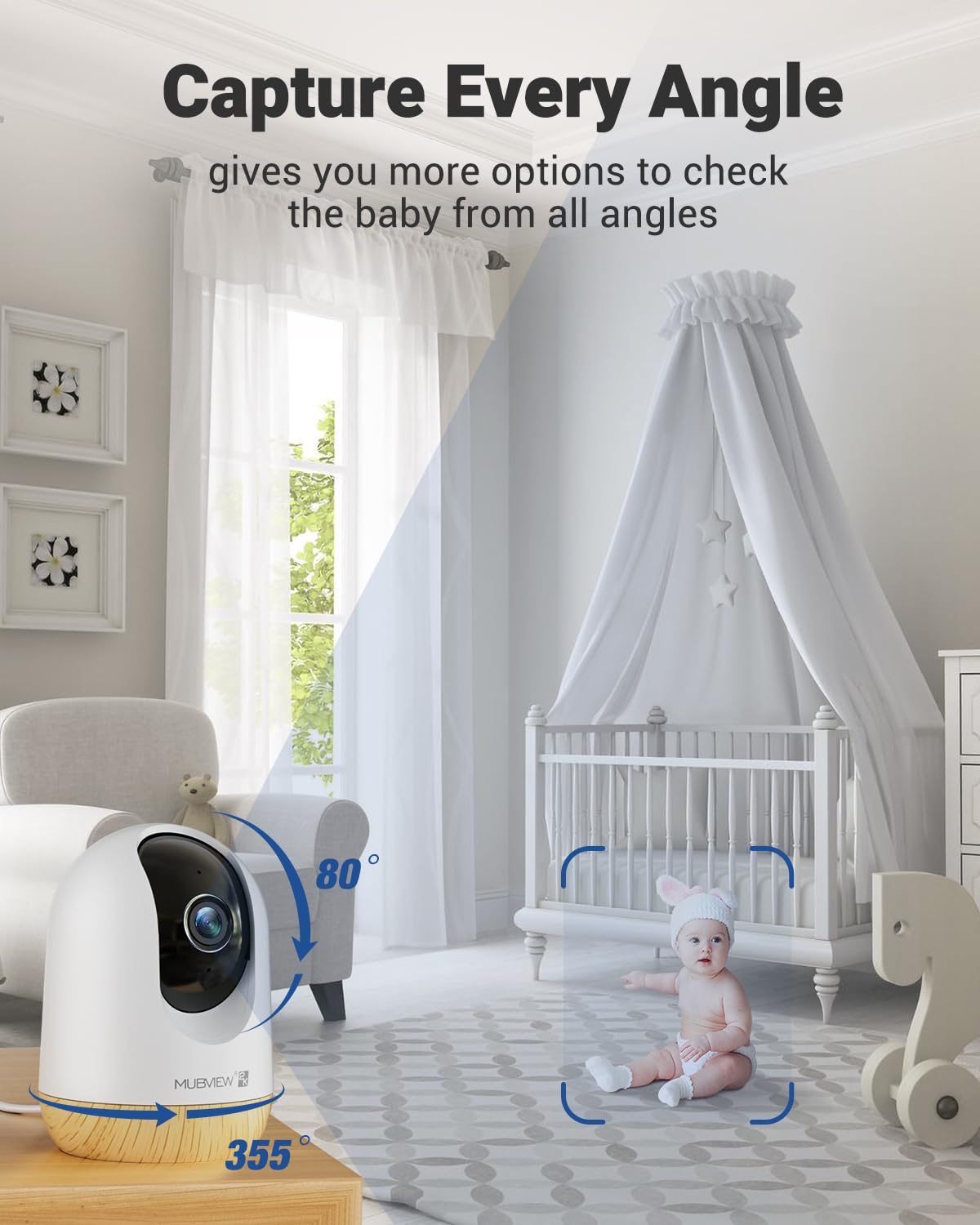 MUBVIEW auto tracking pet camera follows pets as they move