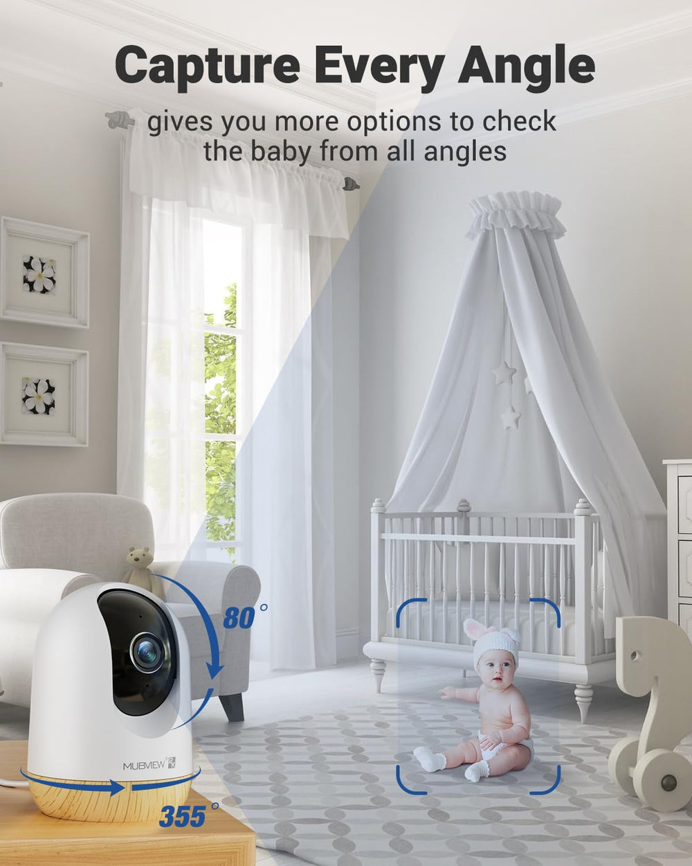MUBVIEW auto tracking pet camera follows pets as they move