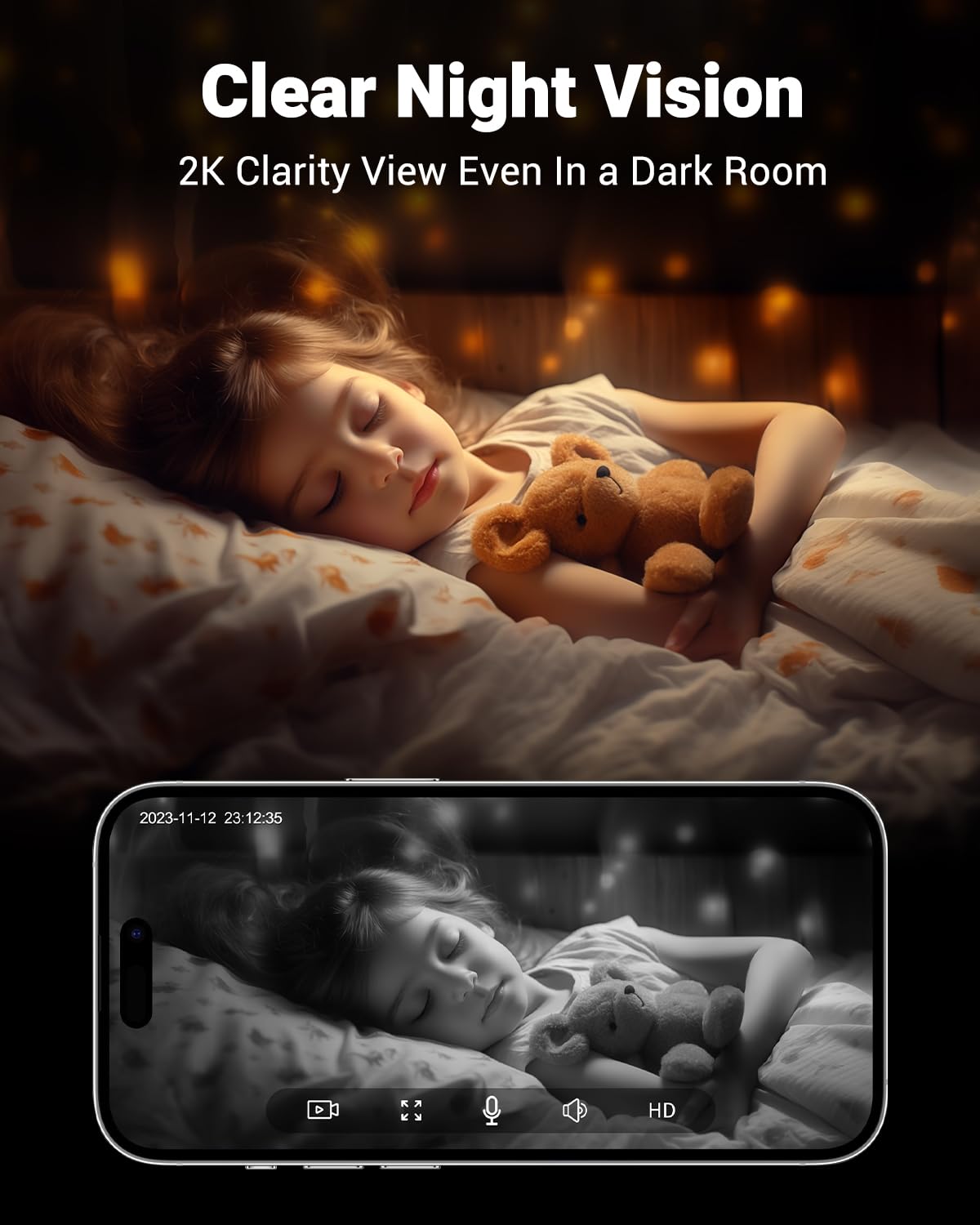 MUBVIEW night vision 2K clarity for day and night security