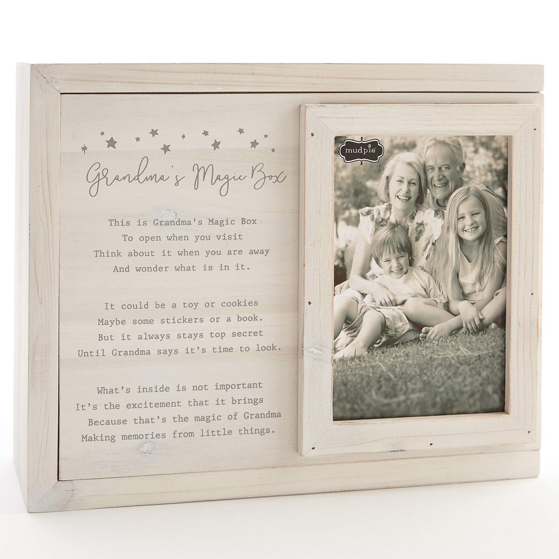 Mud Pie Keepsake Grandma's Magic Box sliding lid for secret surprises at grandma's house
