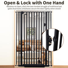 Mudanku 59-inch gate assembly demo shows quick no drill setup.