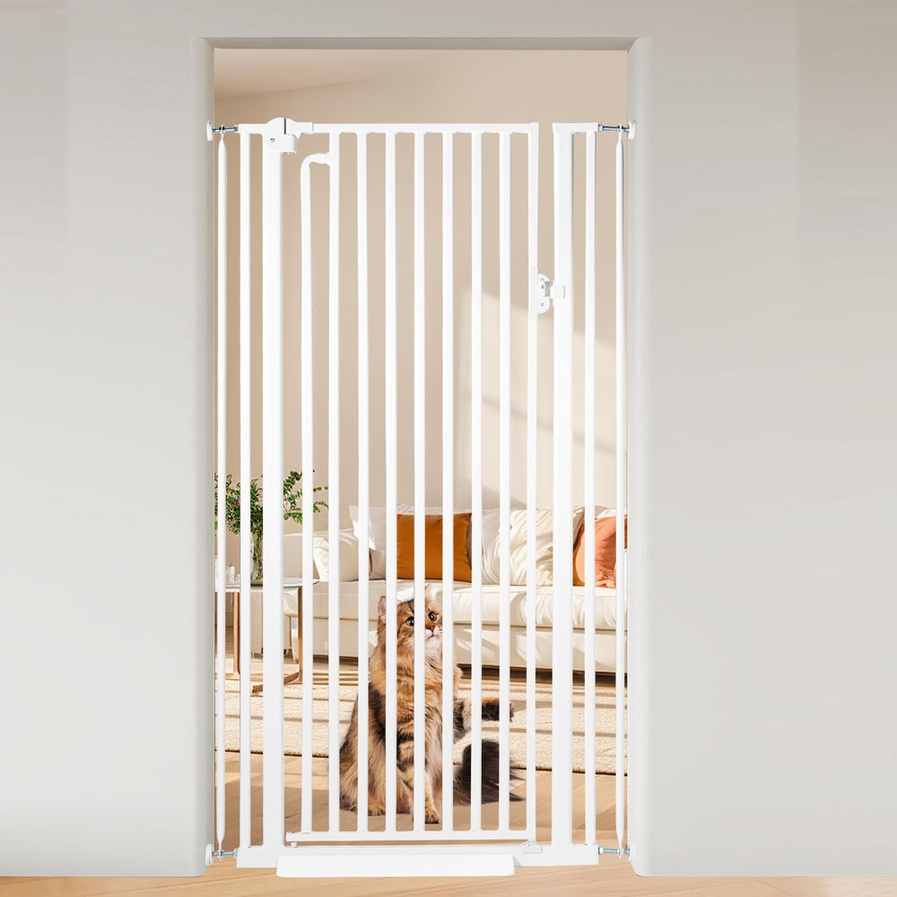 Mudanku cat gate metal frame close-up showing durable construction for doorways