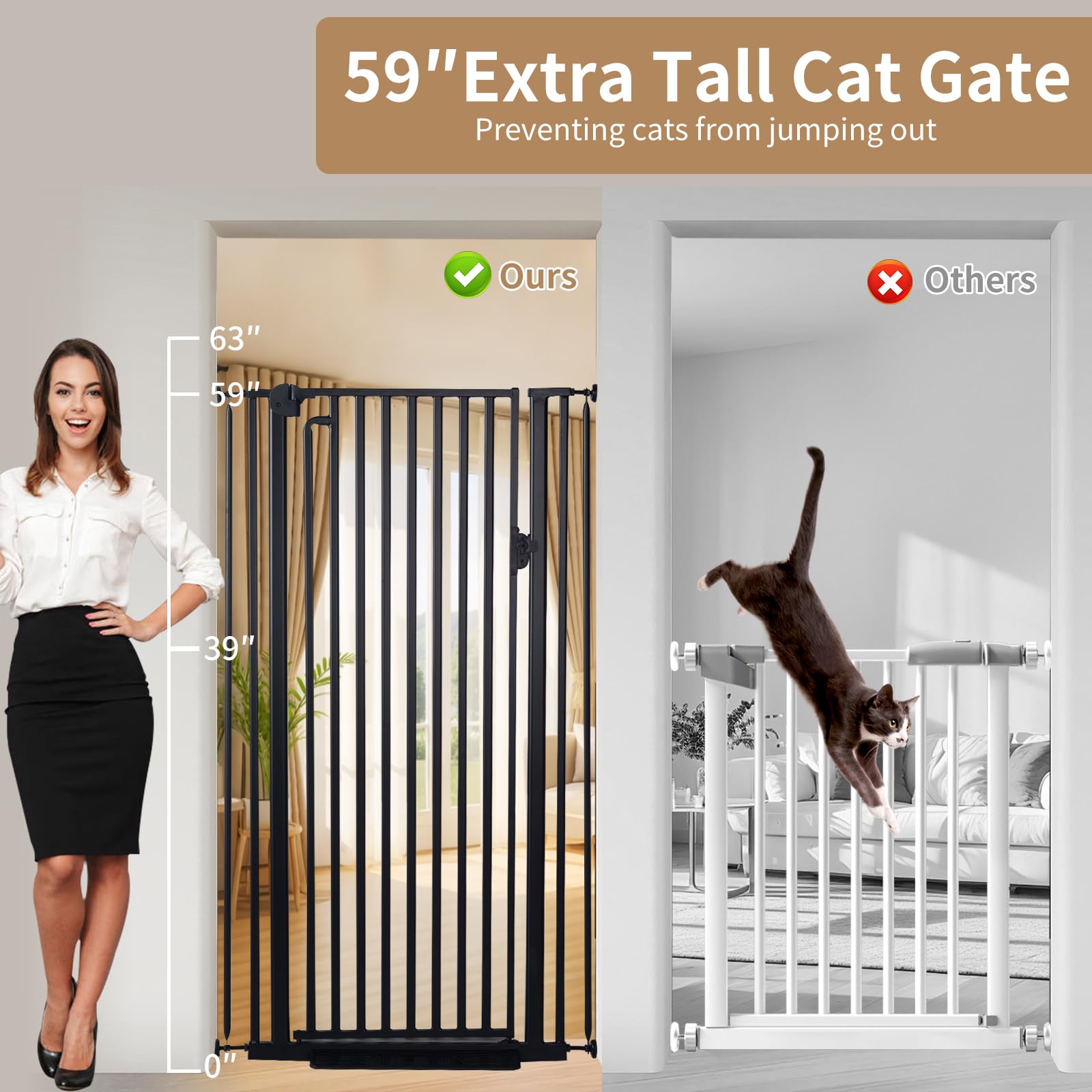 Mudanku 1.37-inch narrow gap keeps small pets contained.