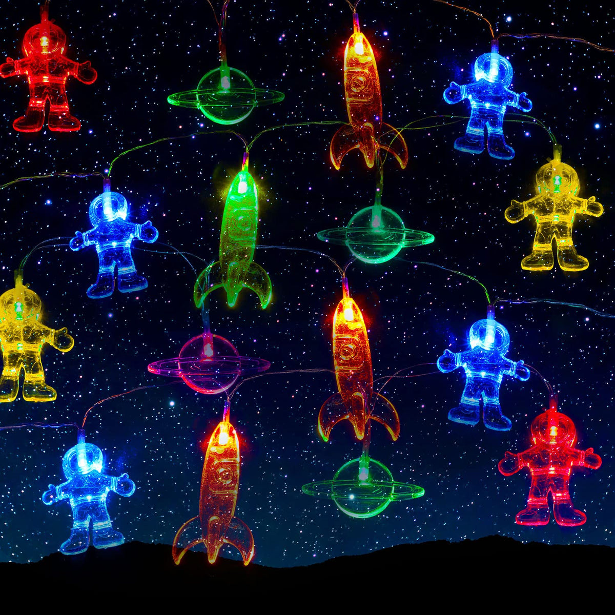 Mudder 30-led space string lights astronaut illuminate playful wall decor and bedtime imagination