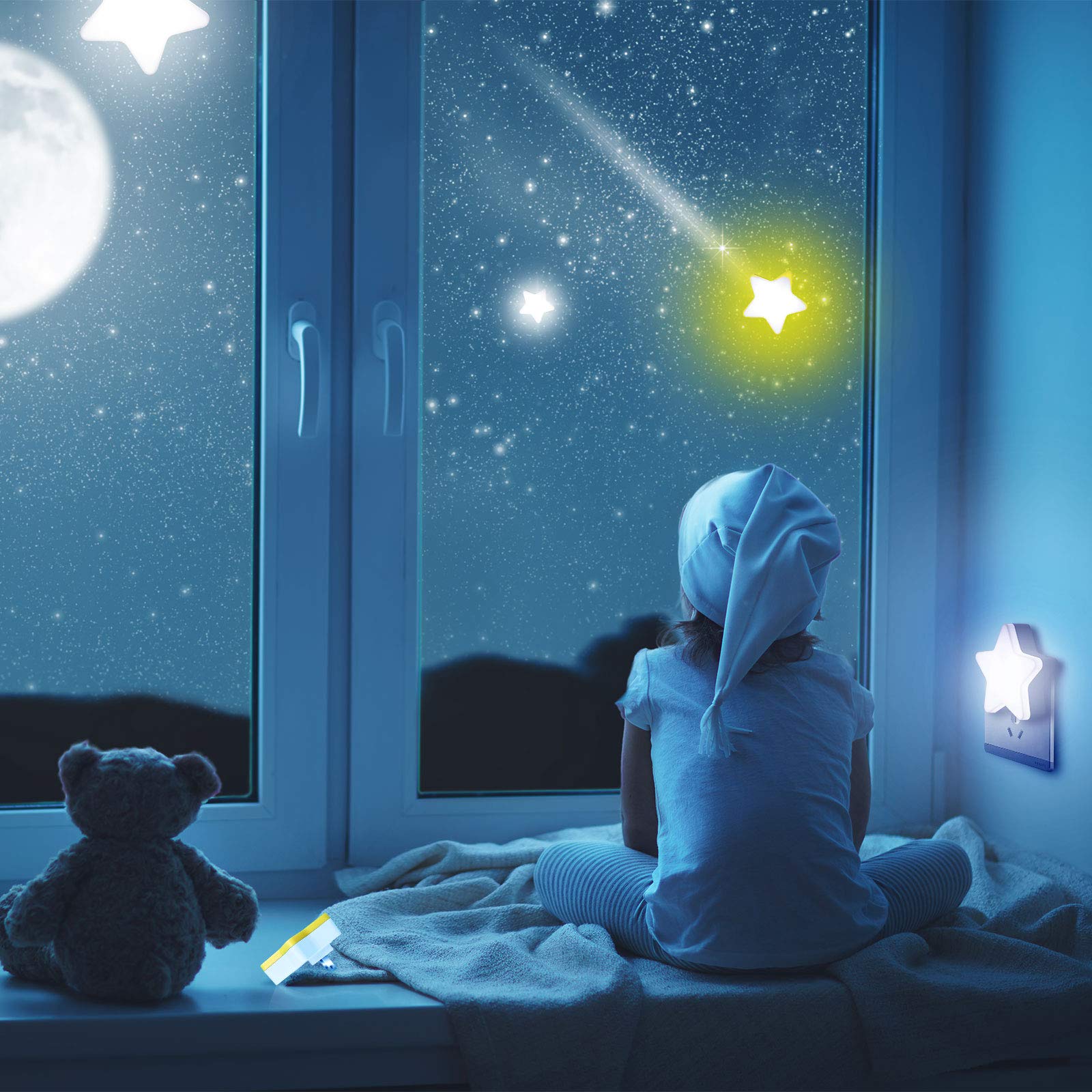 Mudder pentagram star night light reduces bedtime fears with gentle illumination.