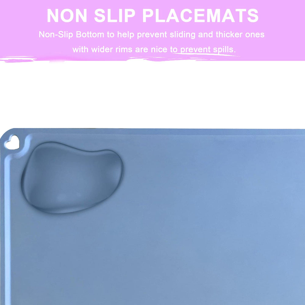 Mudocp color-pack placemats provide three-color options for easy dining setup.