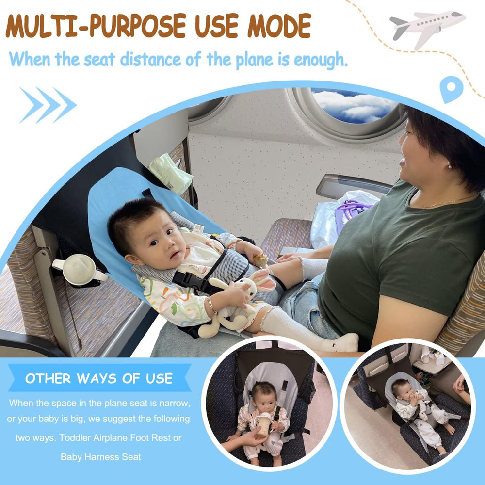 MueKeesam baby airplane bed harness system blue emphasizes safety and adjustable support