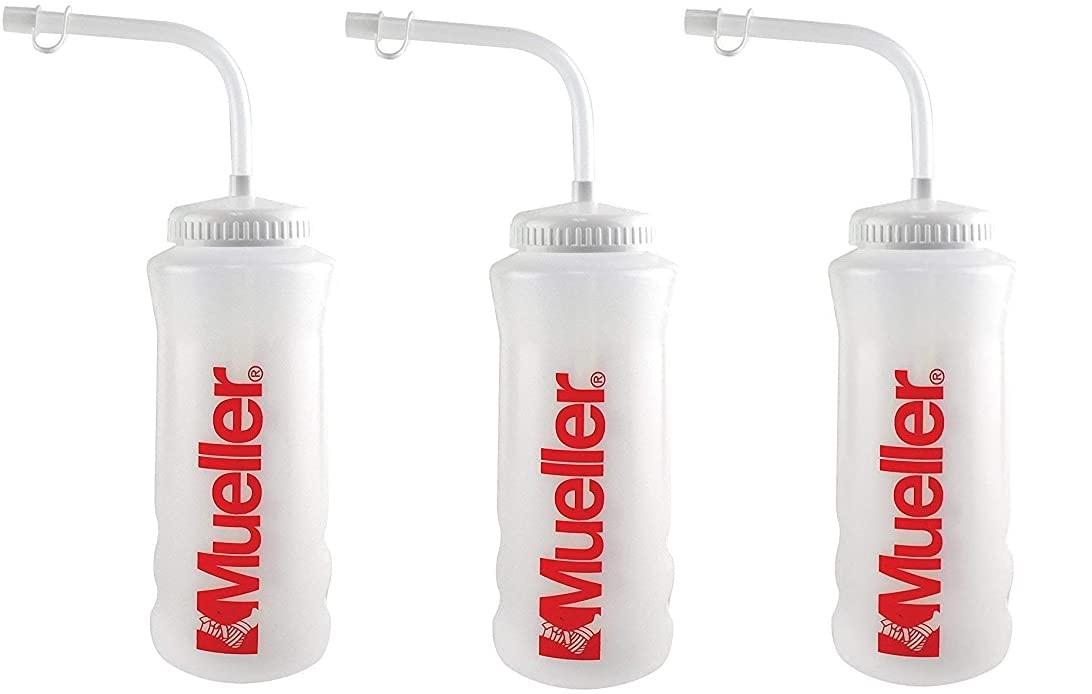 MUELLER quart bottle with straw in natural color for on-the-go hydration