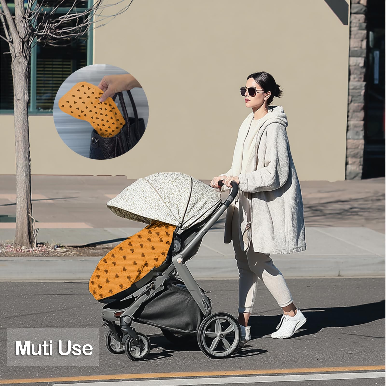 MUGVELL Muslin Nursing Cover used as car-seat canopy for quick feeding privacy