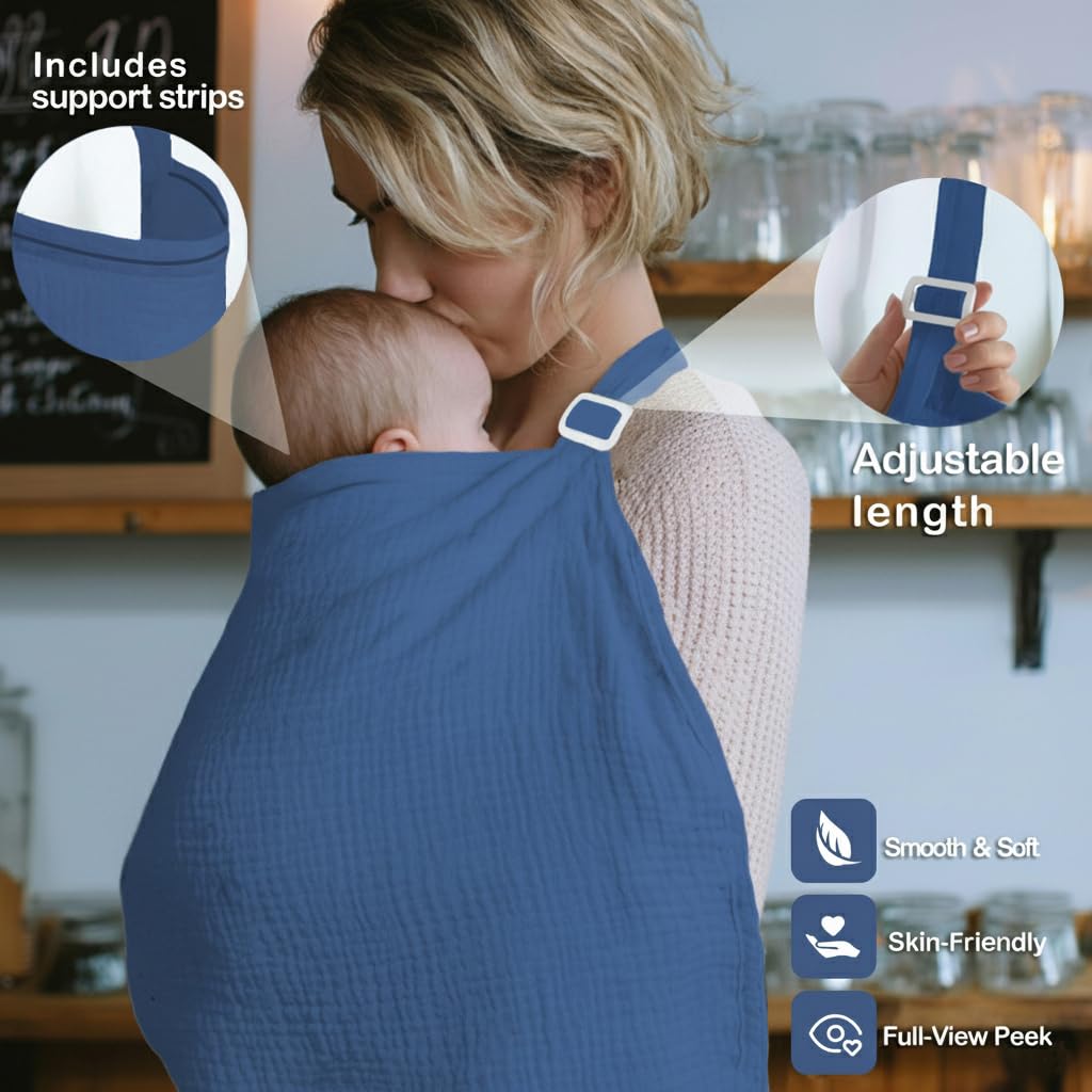 MUGVELL nursing cover adjustable straps ensures secure, customizable fit.