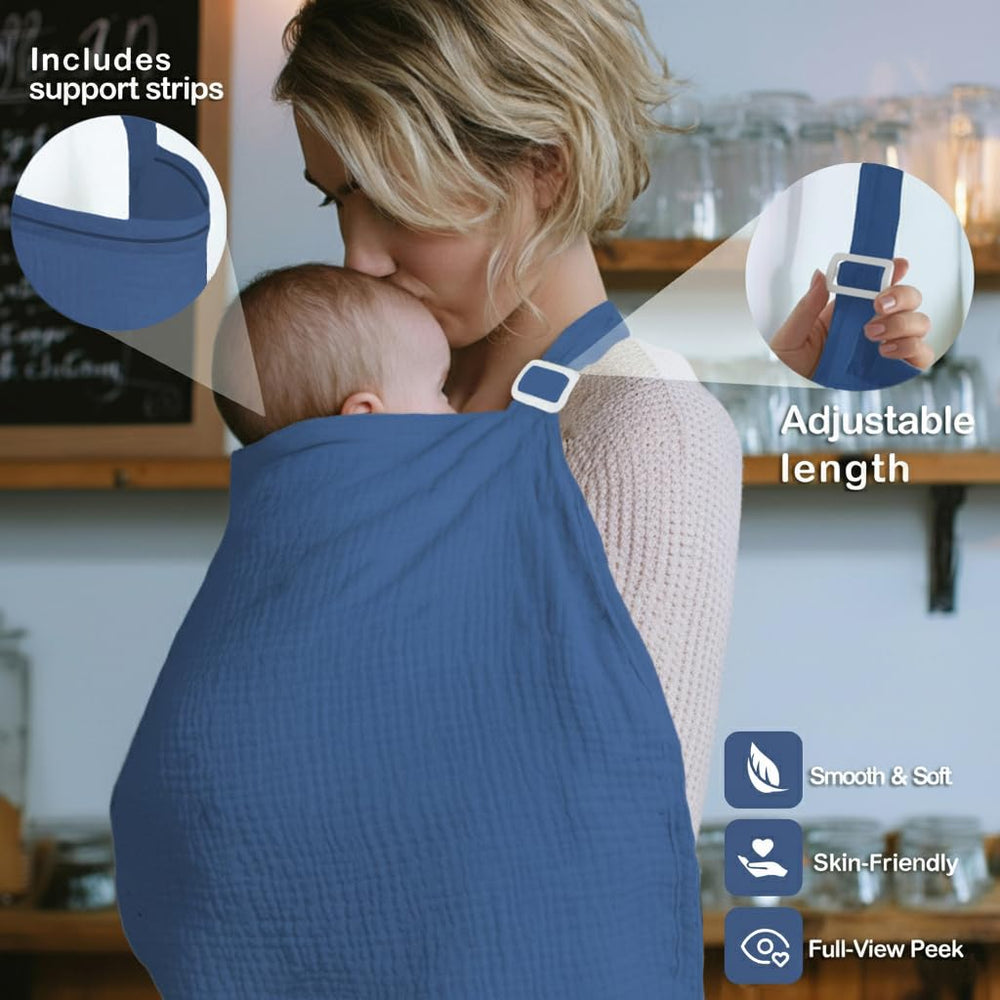 MUGVELL nursing cover adjustable straps ensures secure, customizable fit.