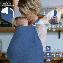 MUGVELL nursing cover adjustable straps ensures secure, customizable fit.