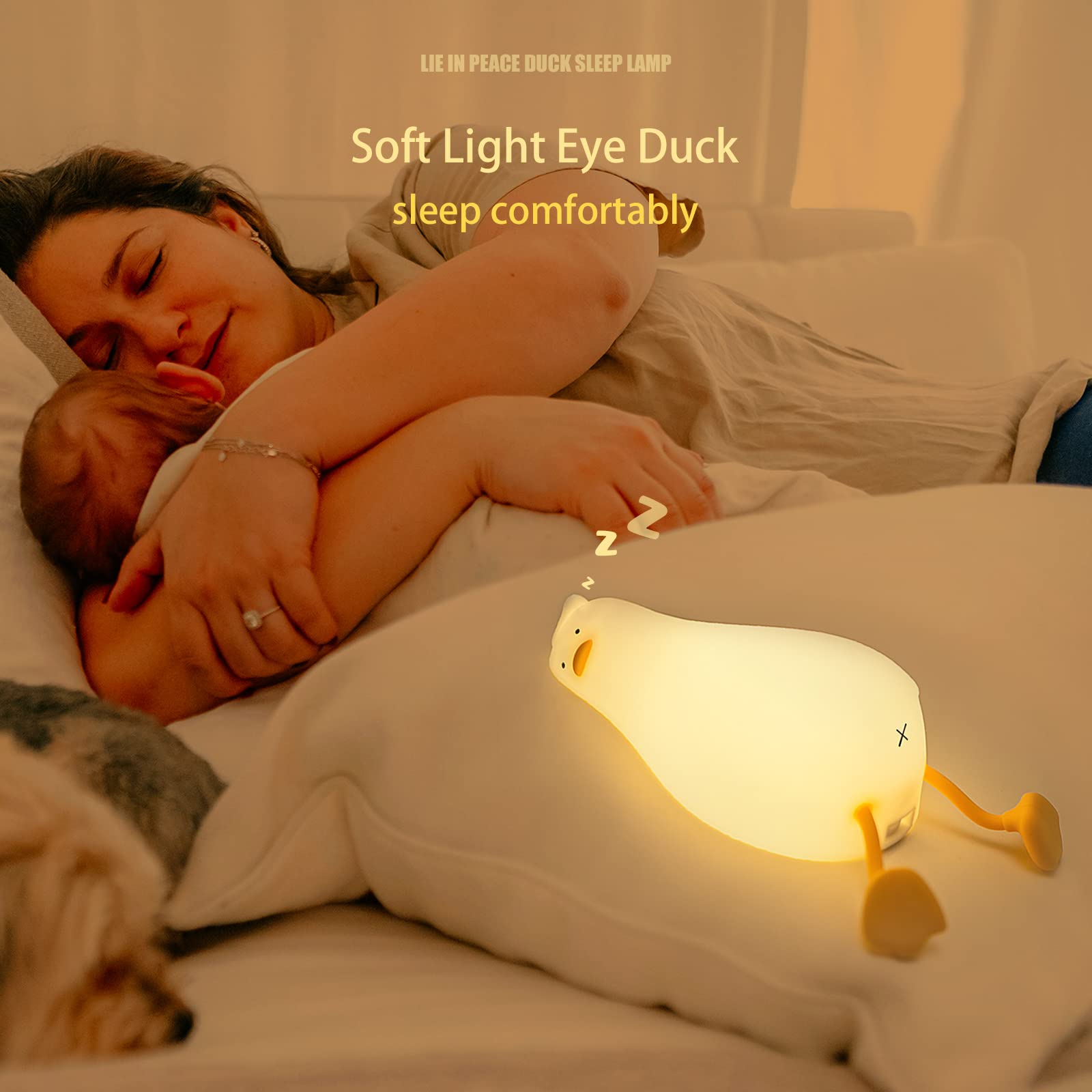 MUID rechargeable nursery night light uses touch control for easy dimming.