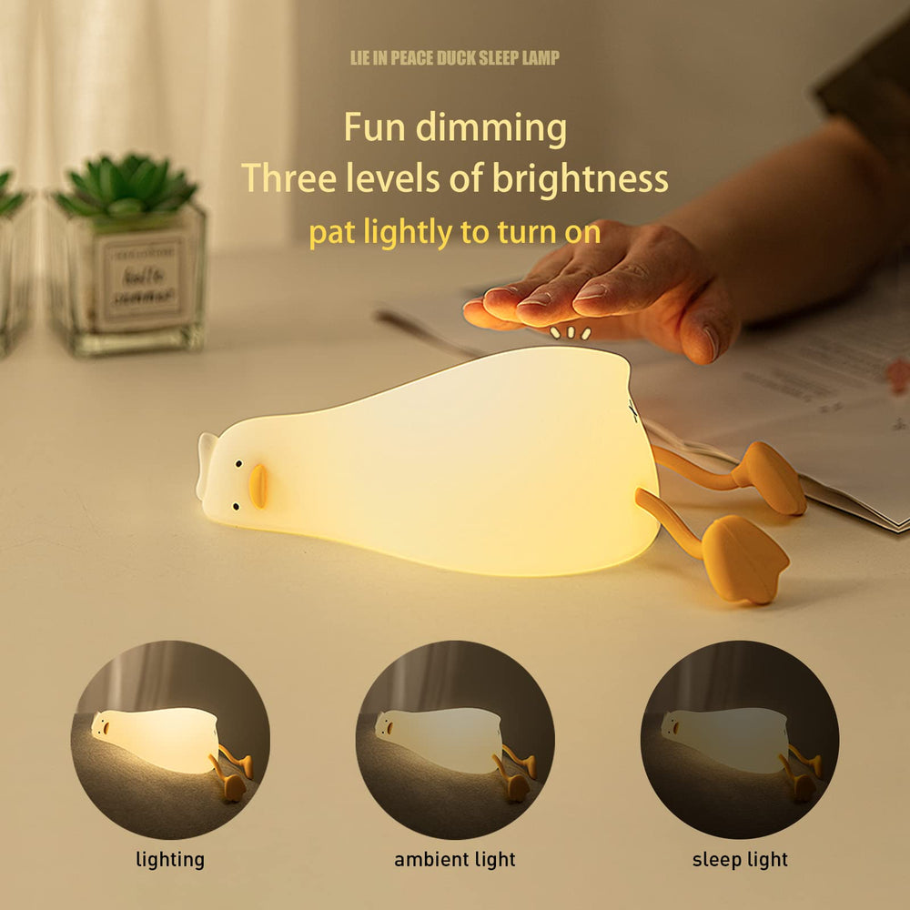 MUID silicone duck lamp offers safe, squishy comfort at night.