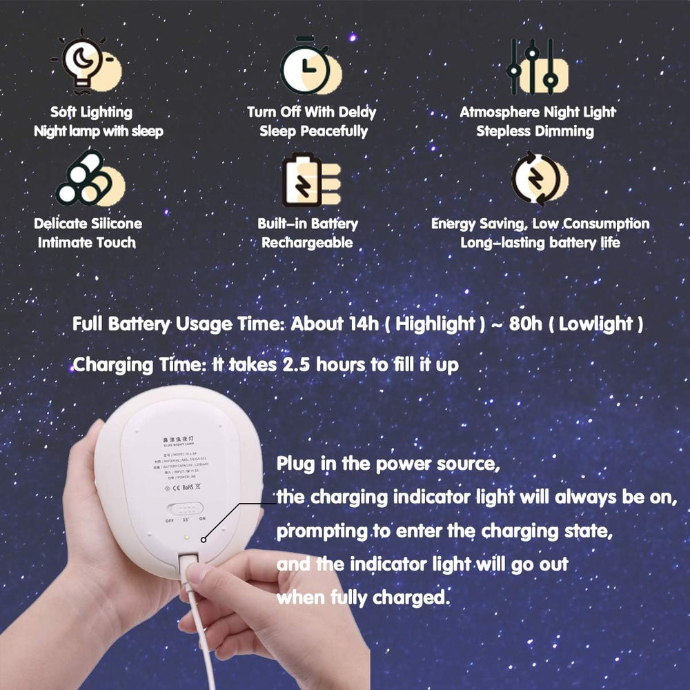 MUID slug night light kneadable toy feature shown for interactive playtime
