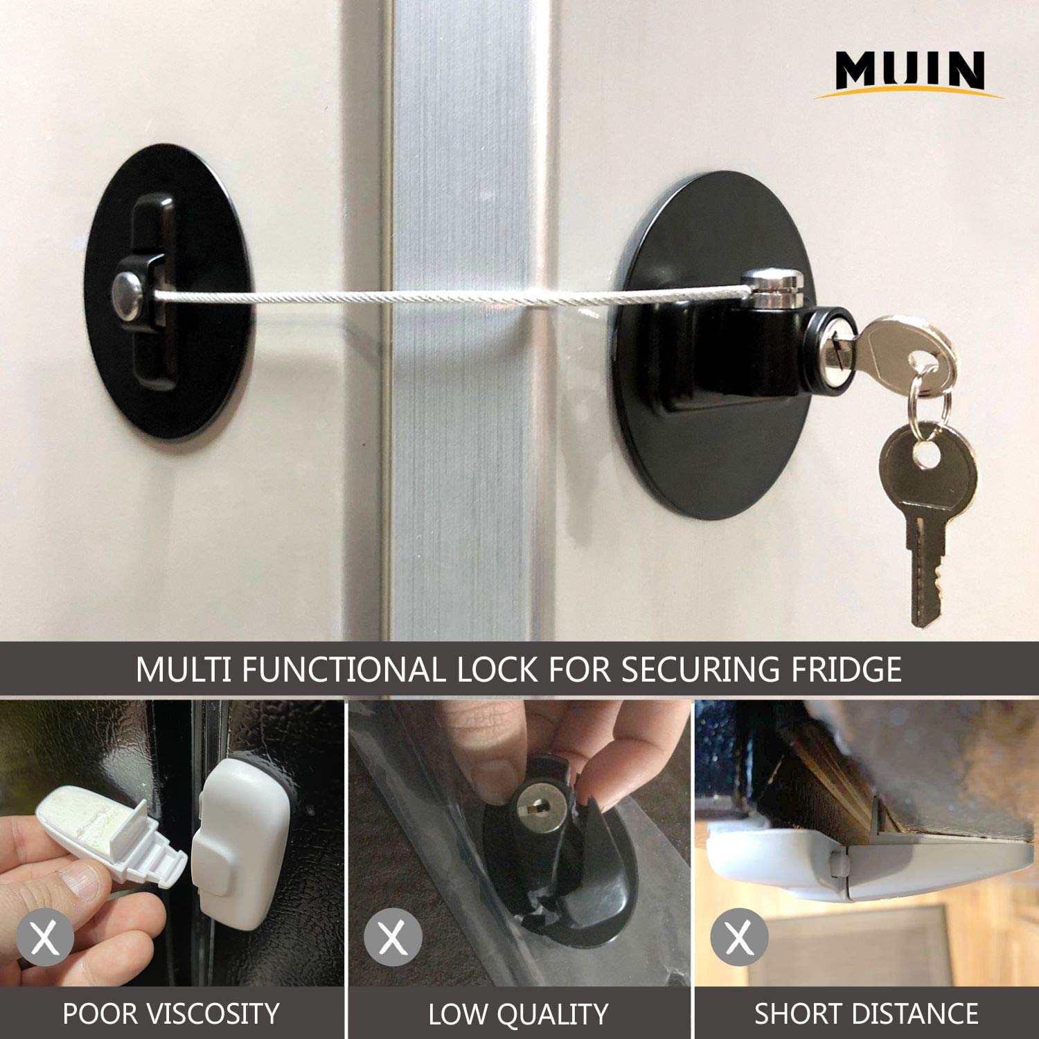 MUIN one-handed operation enables easy securing with built-in lock.