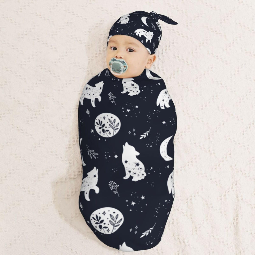 Muishi Boho Wolf multi-use blanket ready for baby blankets, hospital wear, or sleep sack.