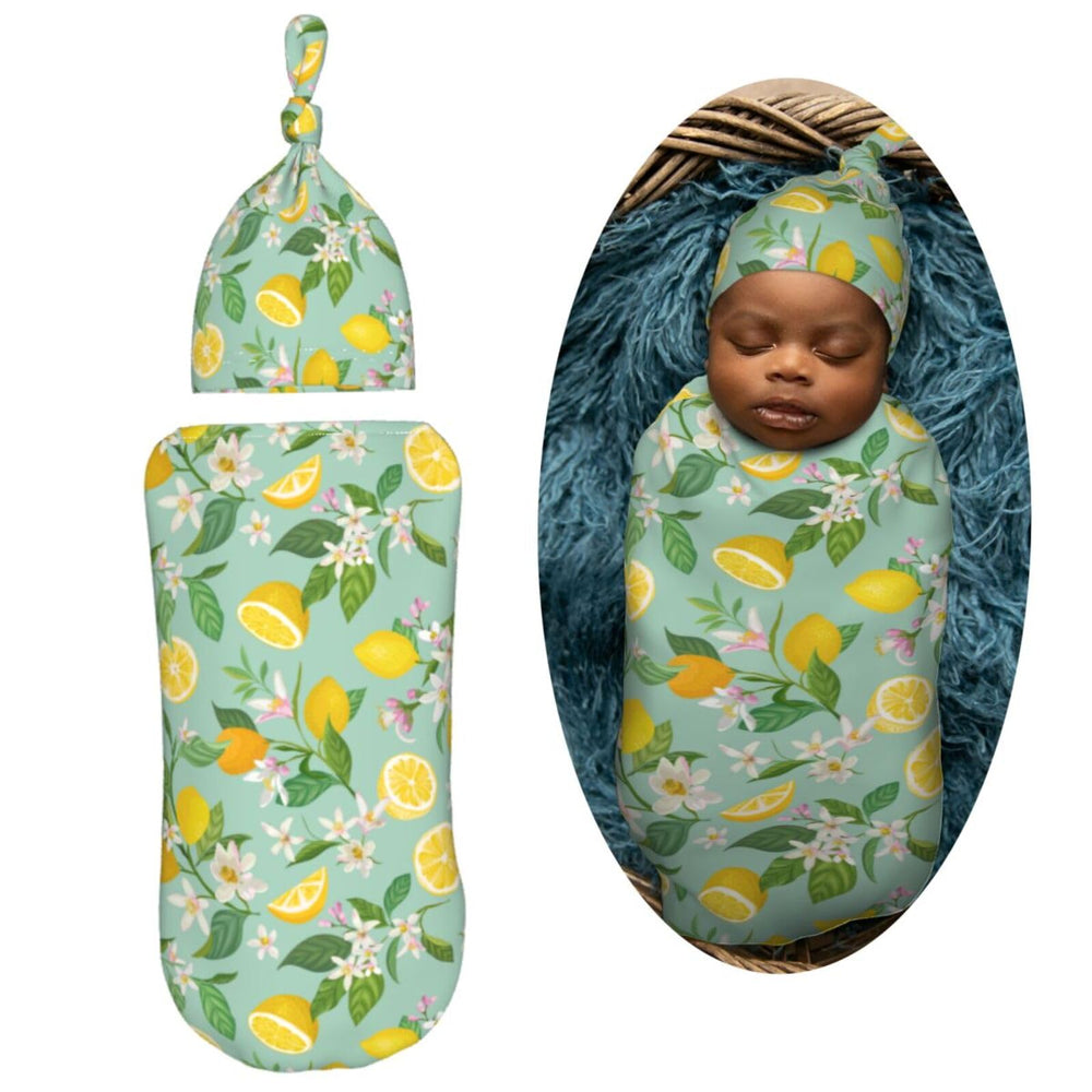 Muishi newborn hat with flowers lemon promotes cozy baby warmth.