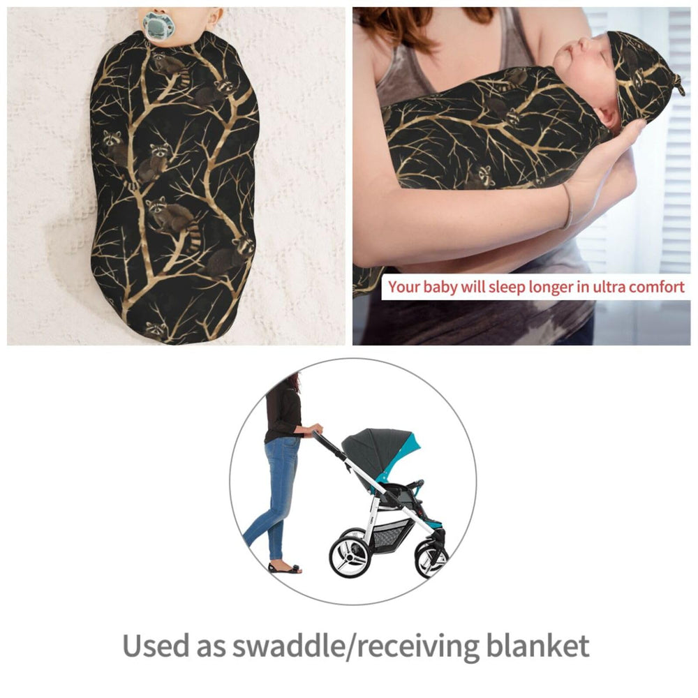 Muishi size reference for 0-6 months swaddle blanket and hat usage.