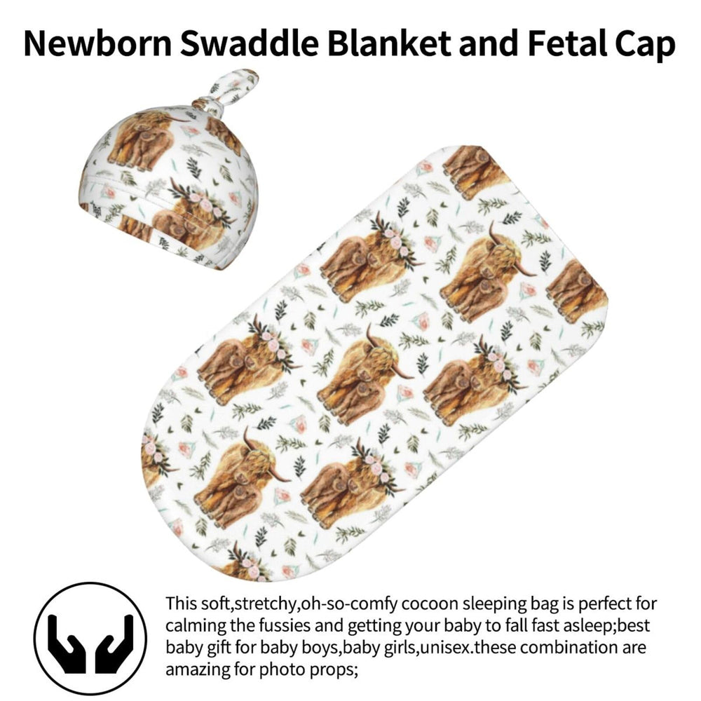 Muitanerkd Highland Cow Baby Hat highlighting cozy knit warmth for newborns.