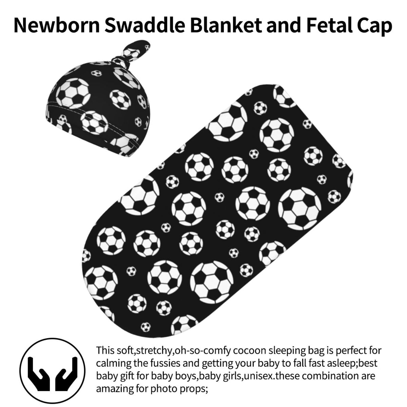 Muitanerkd soccer print beanie demonstrates snug knit for extra warmth.