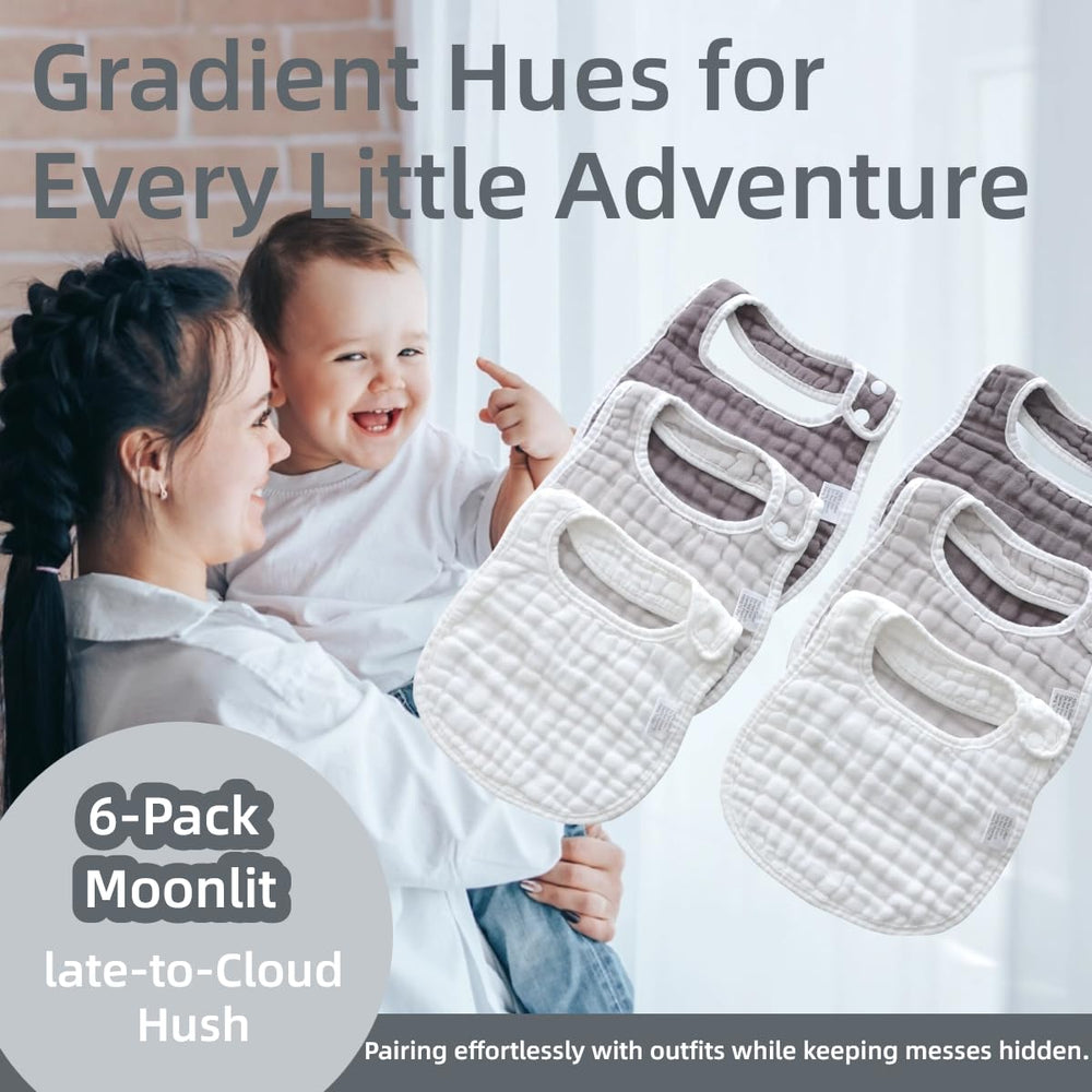 MUKIN bibs used during mealtime catching spills and keeping outfits drier.