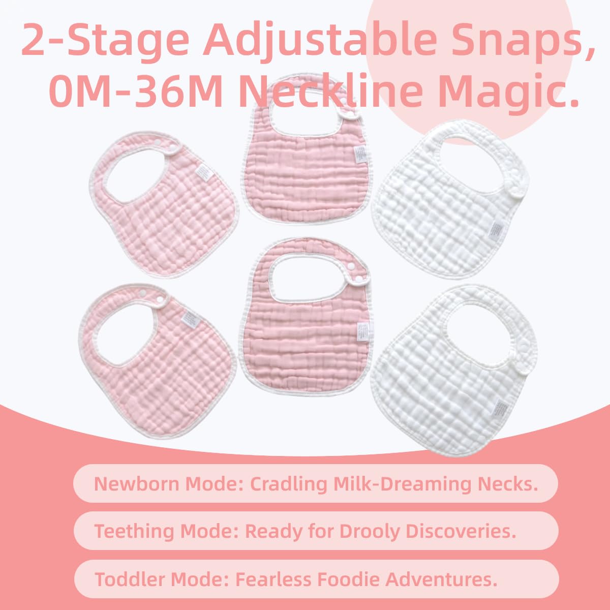 MUKIN six-pack bibs and burp cloths in nursery scene for everyday messes