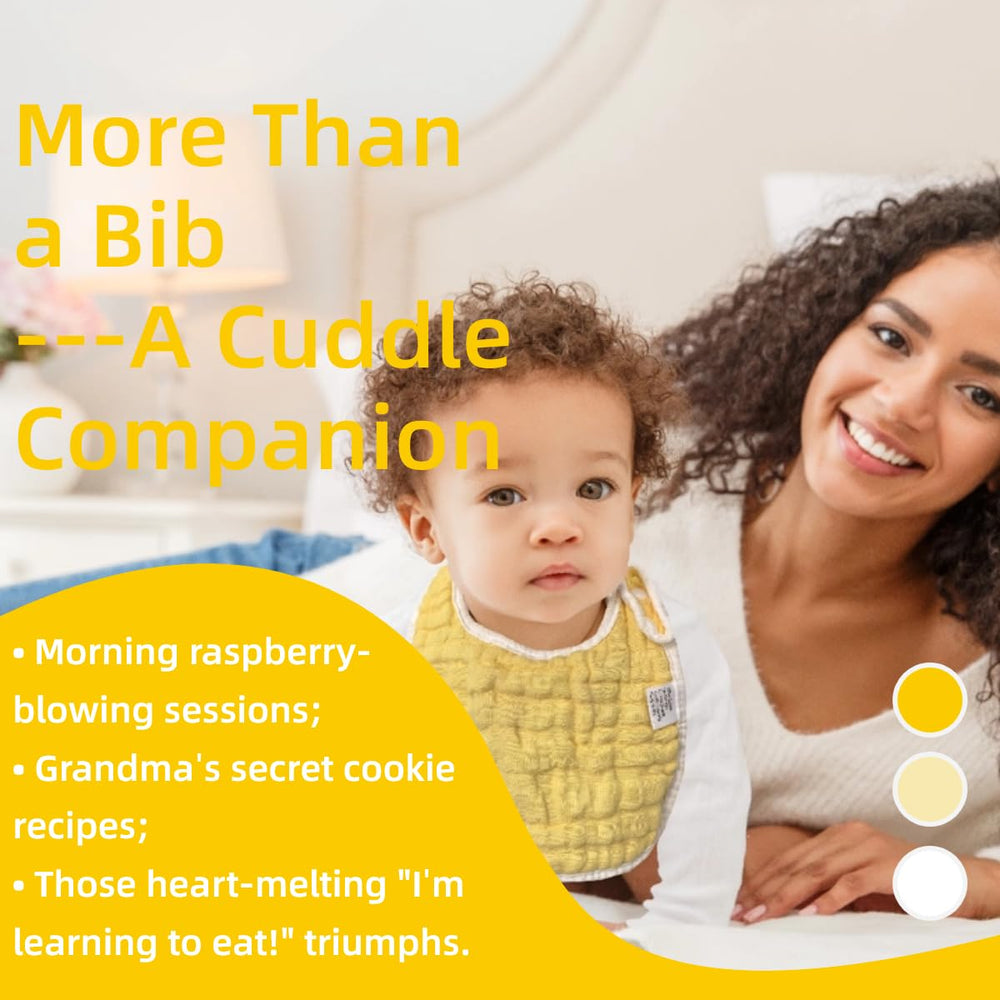 MUKIN baby muslin bibs gradient yellow changing table coverage protects clothes