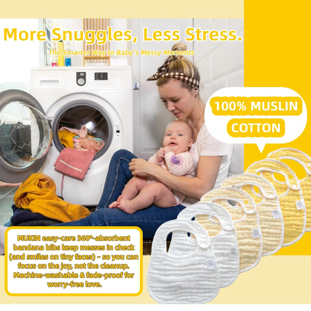 MUKIN baby muslin bibs gradient yellow nursing cover potential privacy during feeds