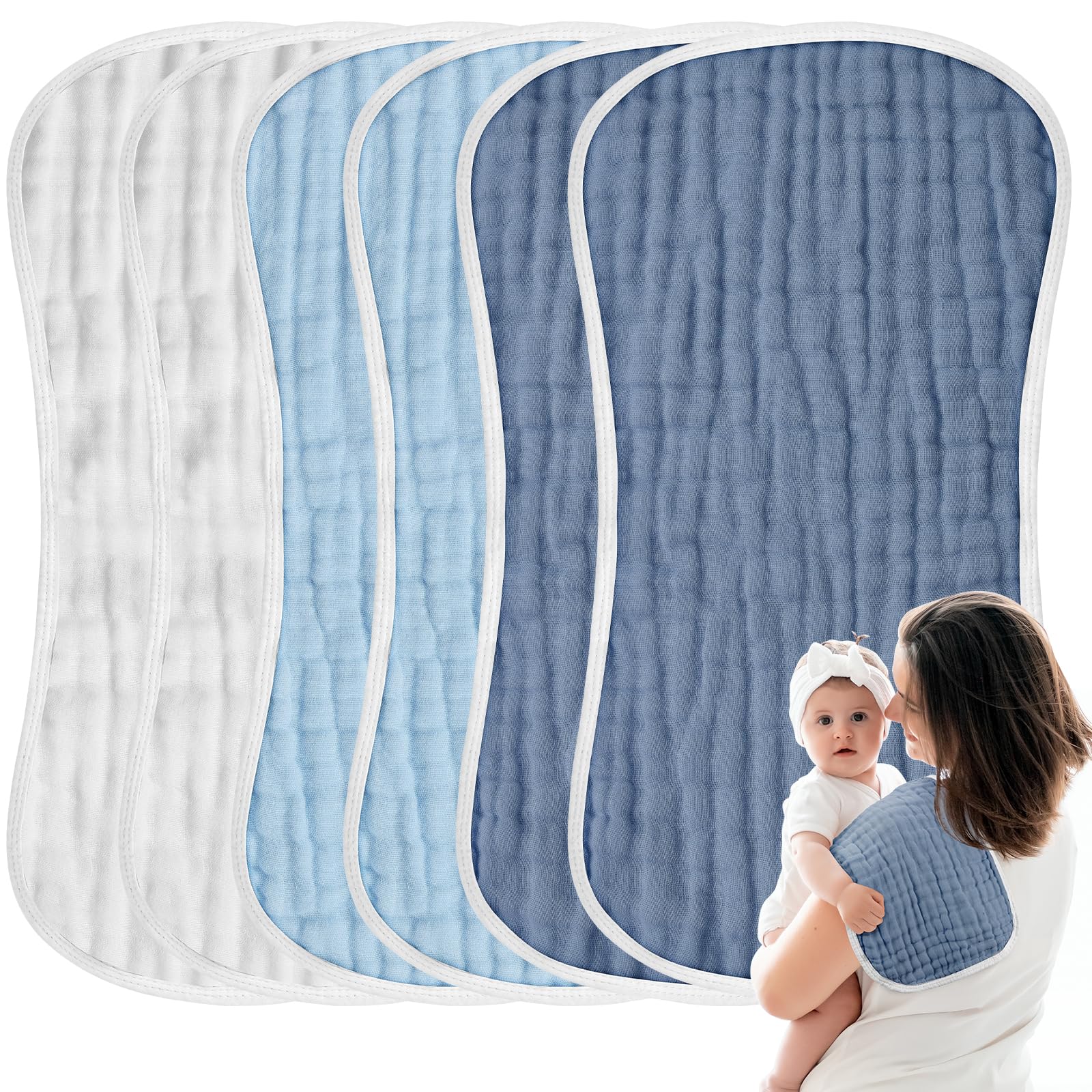 MUKIN six-pack keeps a clean cloth within reach for quick spit-up cleanups.