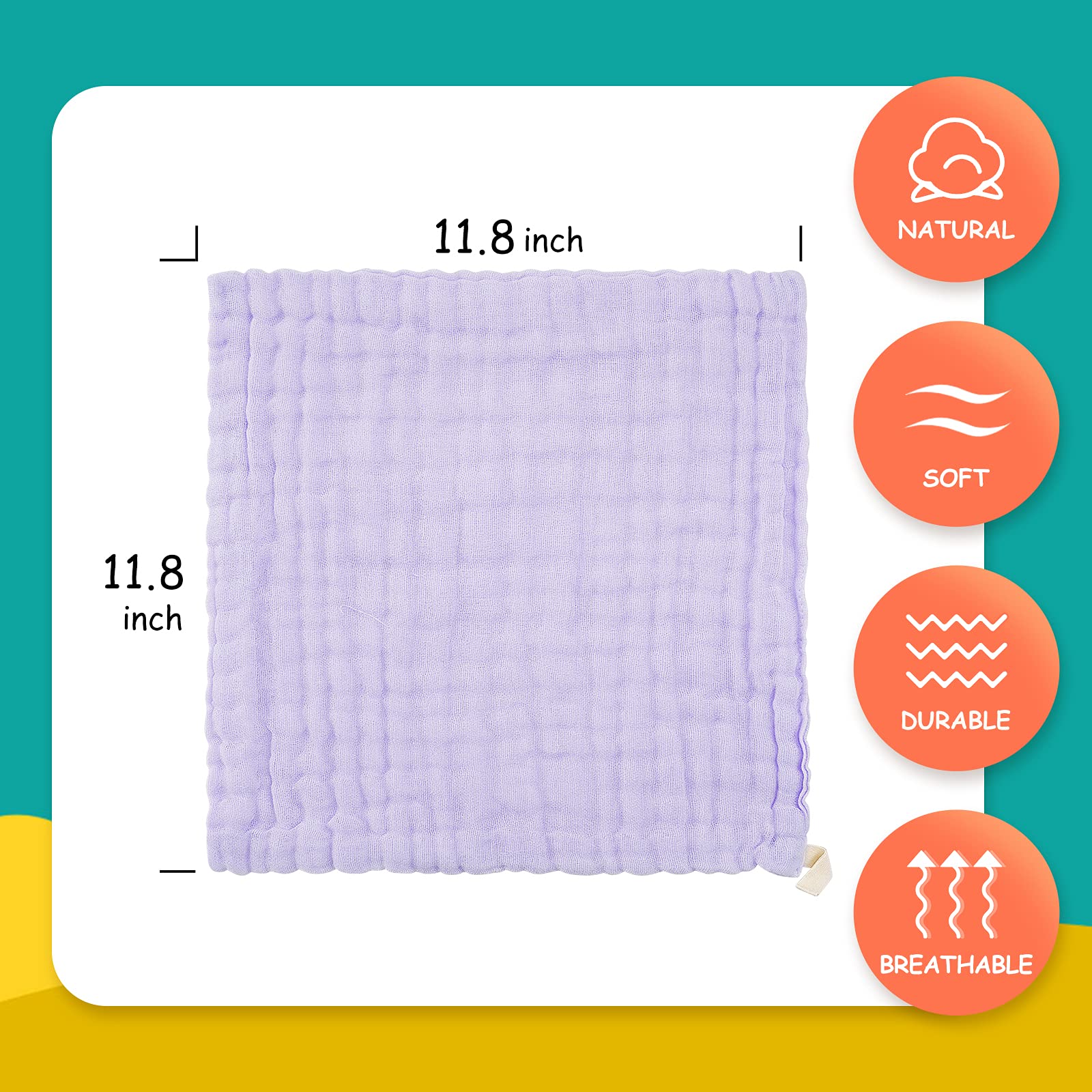 MUKIN muslin washcloth close-up highlights soft breathable fabric for delicate skin