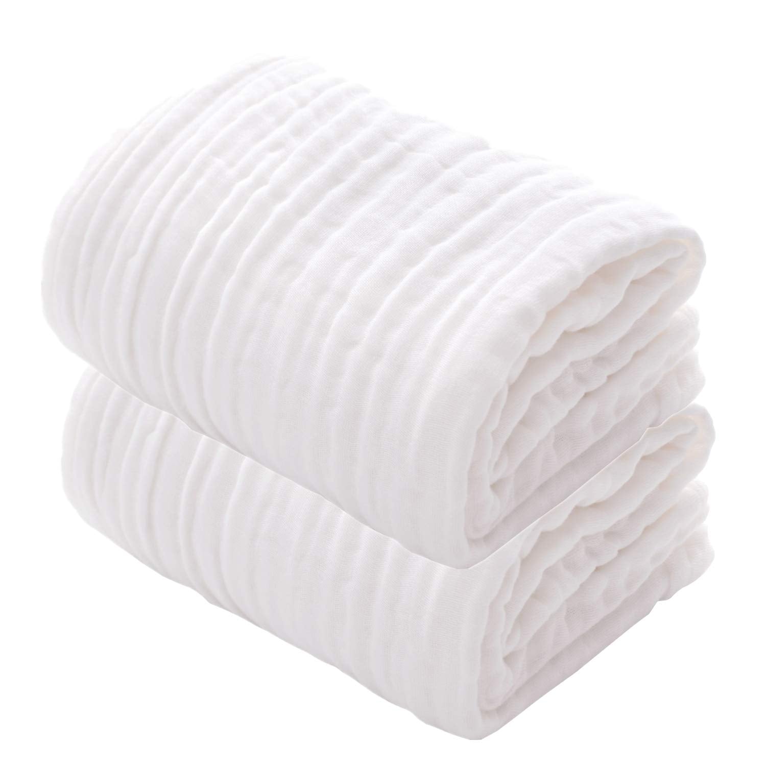 MUKIN baby towels white two-pack showing ultra-soft cotton for delicate skin