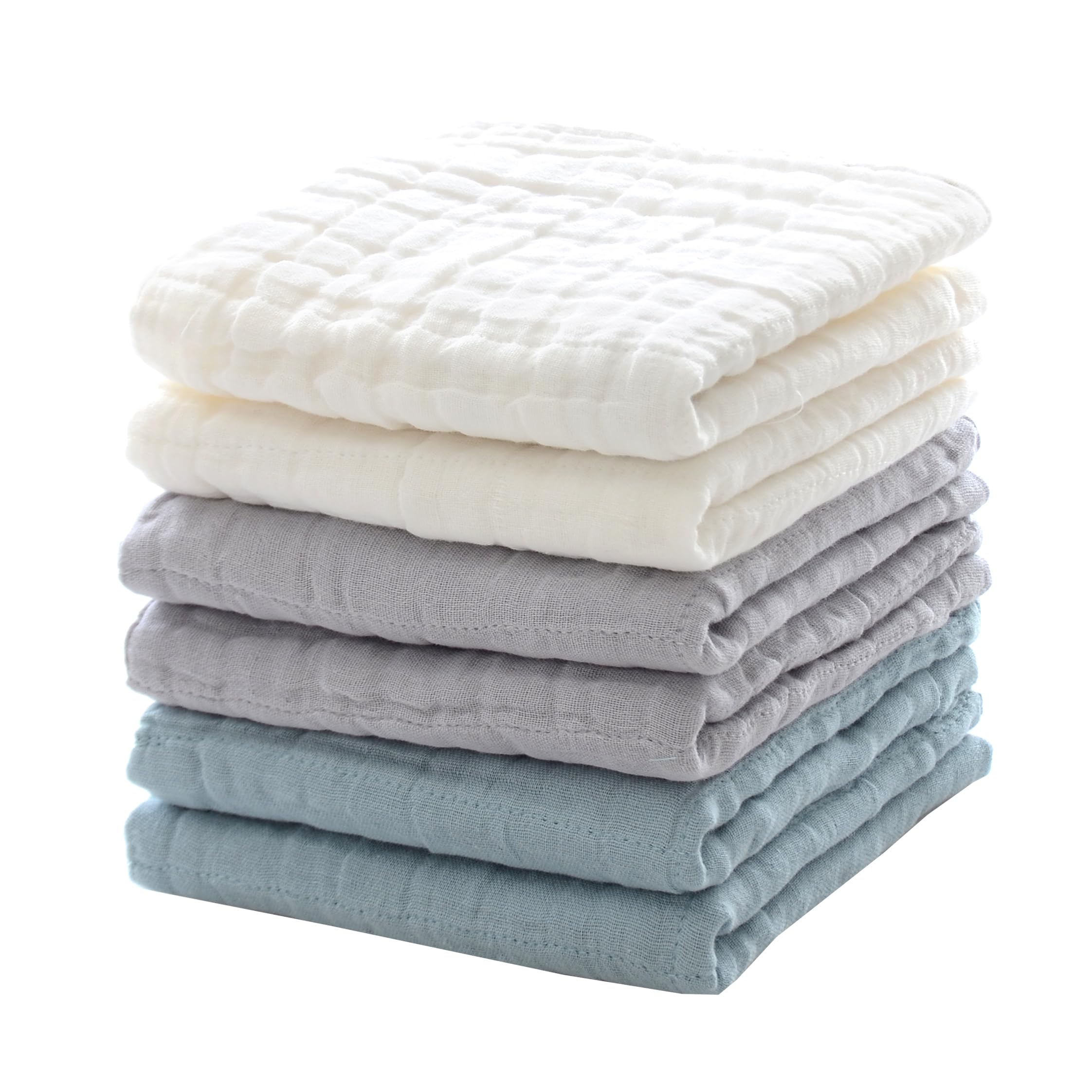 MUKIN baby wash towel white 12x12 ready for bath time, gentle touch