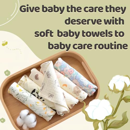 MUKIN baby washcloths 10x10 inch full-face coverage for delicate cleansing