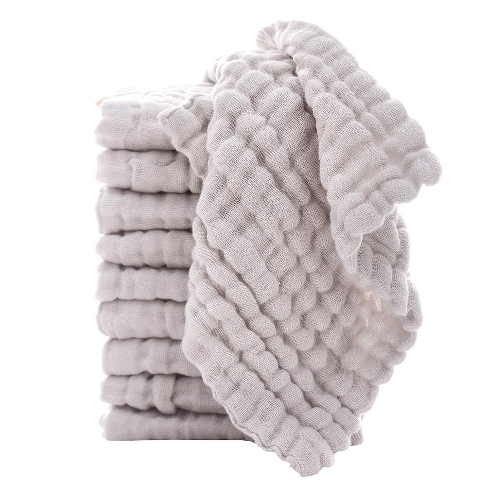 MUKIN 12x12 inch washcloths laid flat for bath time