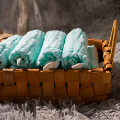 MUKIN baby washcloths 12x12 size showcases generous soft layers for bath time.