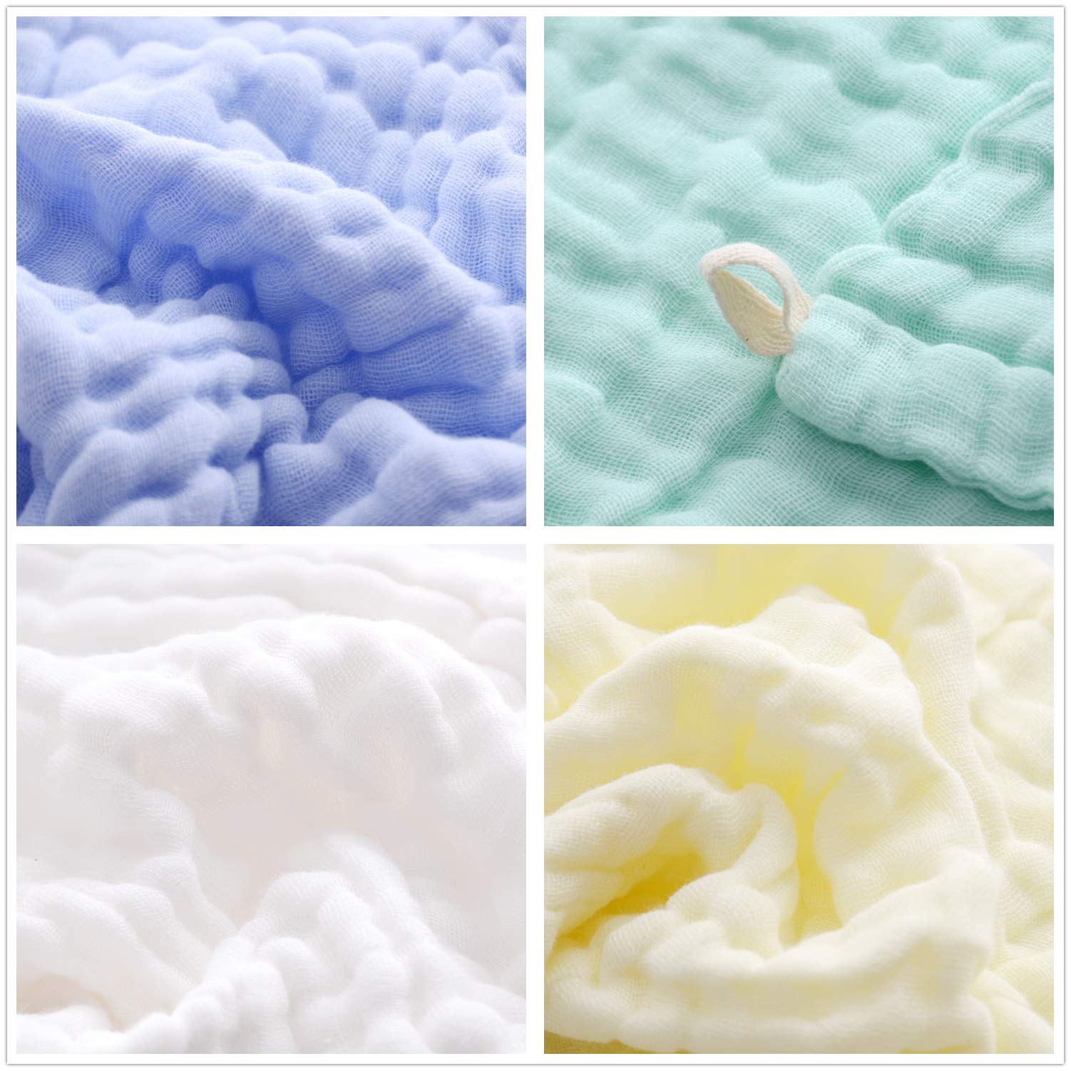 MUKIN baby washcloths on bath mat ready for gentle rinse.