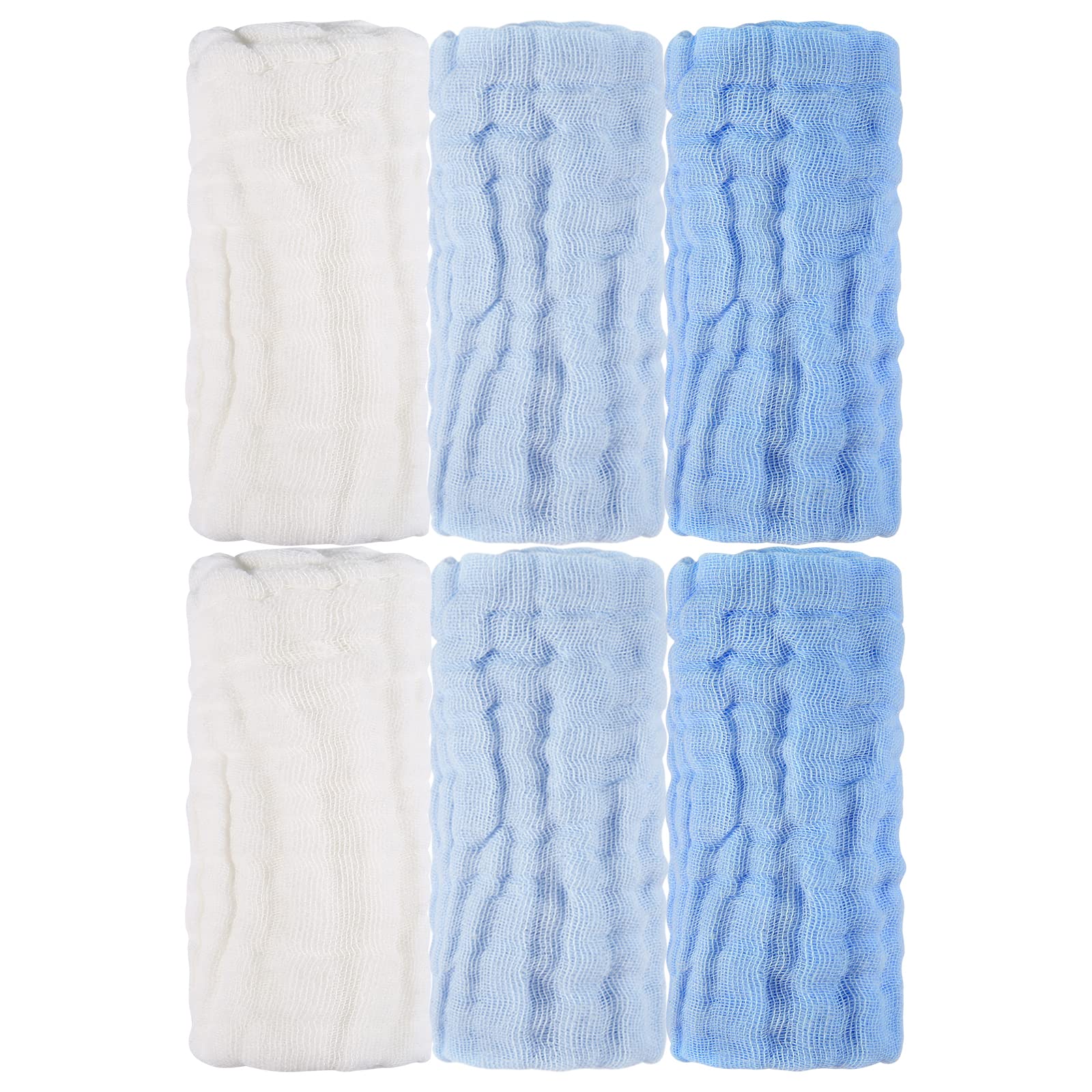 MUKIN burp cloth use with versatile blue washcloths for baby care.