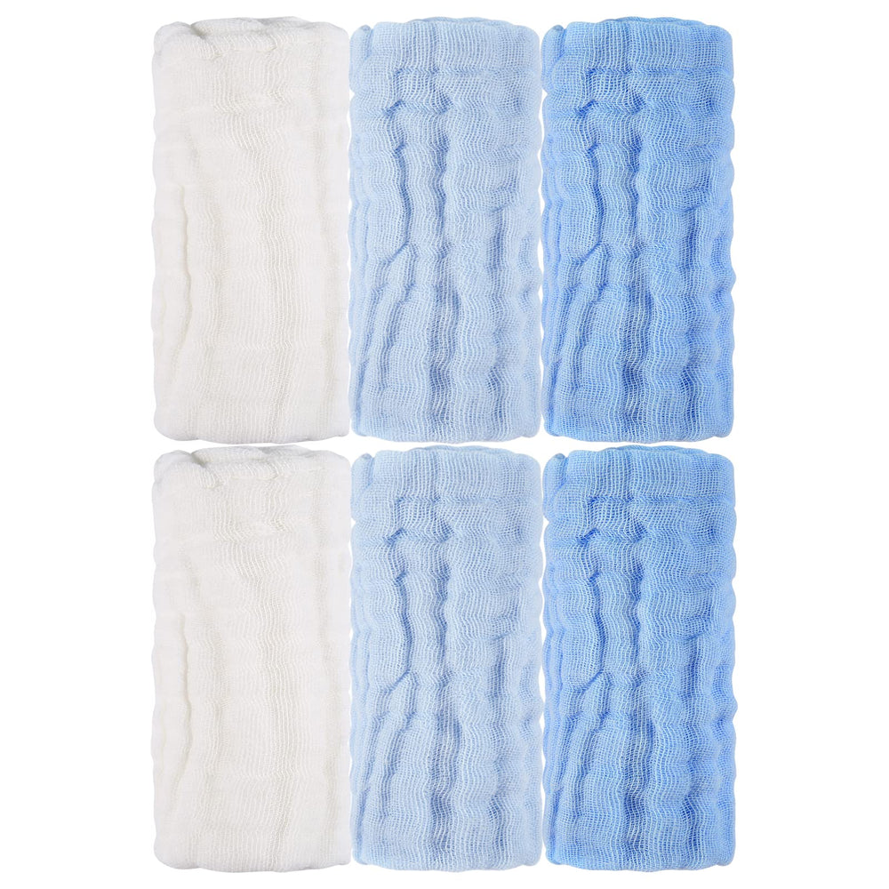 MUKIN burp cloth use with versatile blue washcloths for baby care.