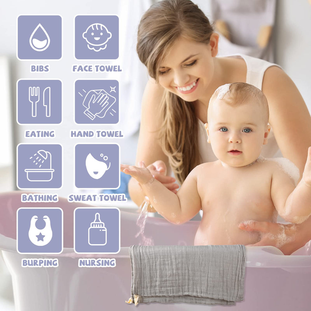 MUKIN baby washcloths cotton weave closeup reveals quality and softness.