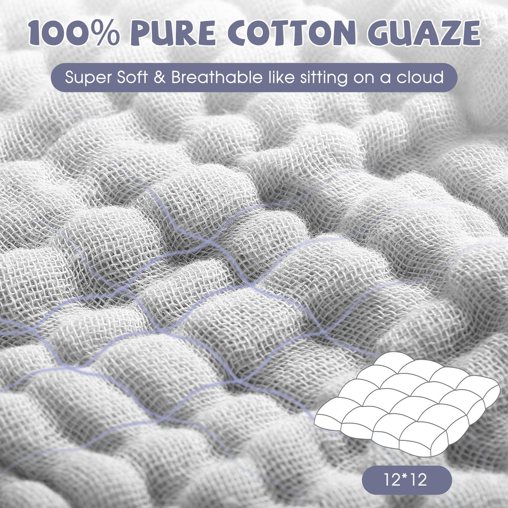 MUKIN baby washcloths with hanging loop for easy storage and drying.