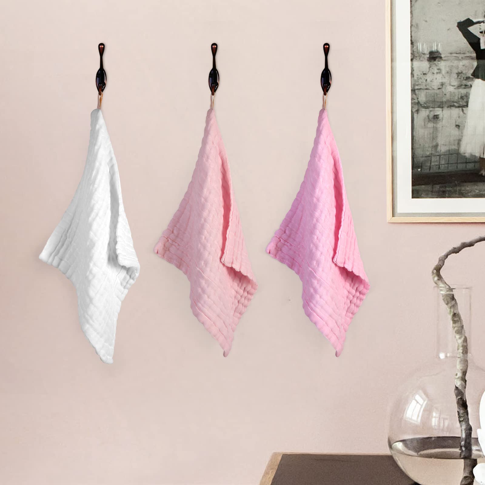 MUKIN light pink washcloth close-up, gentle texture for skin.
