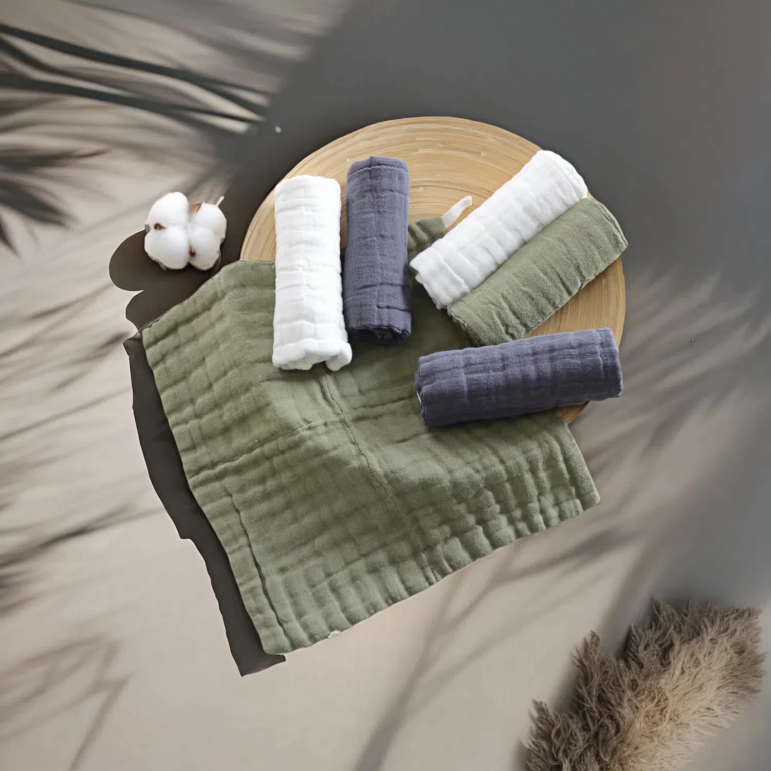 MUKIN multi-use burp cloths and washcloths: handy for quick cleanups