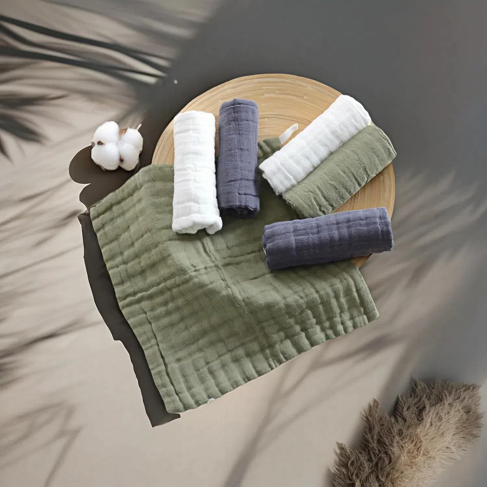 MUKIN multi-use burp cloths and washcloths: handy for quick cleanups