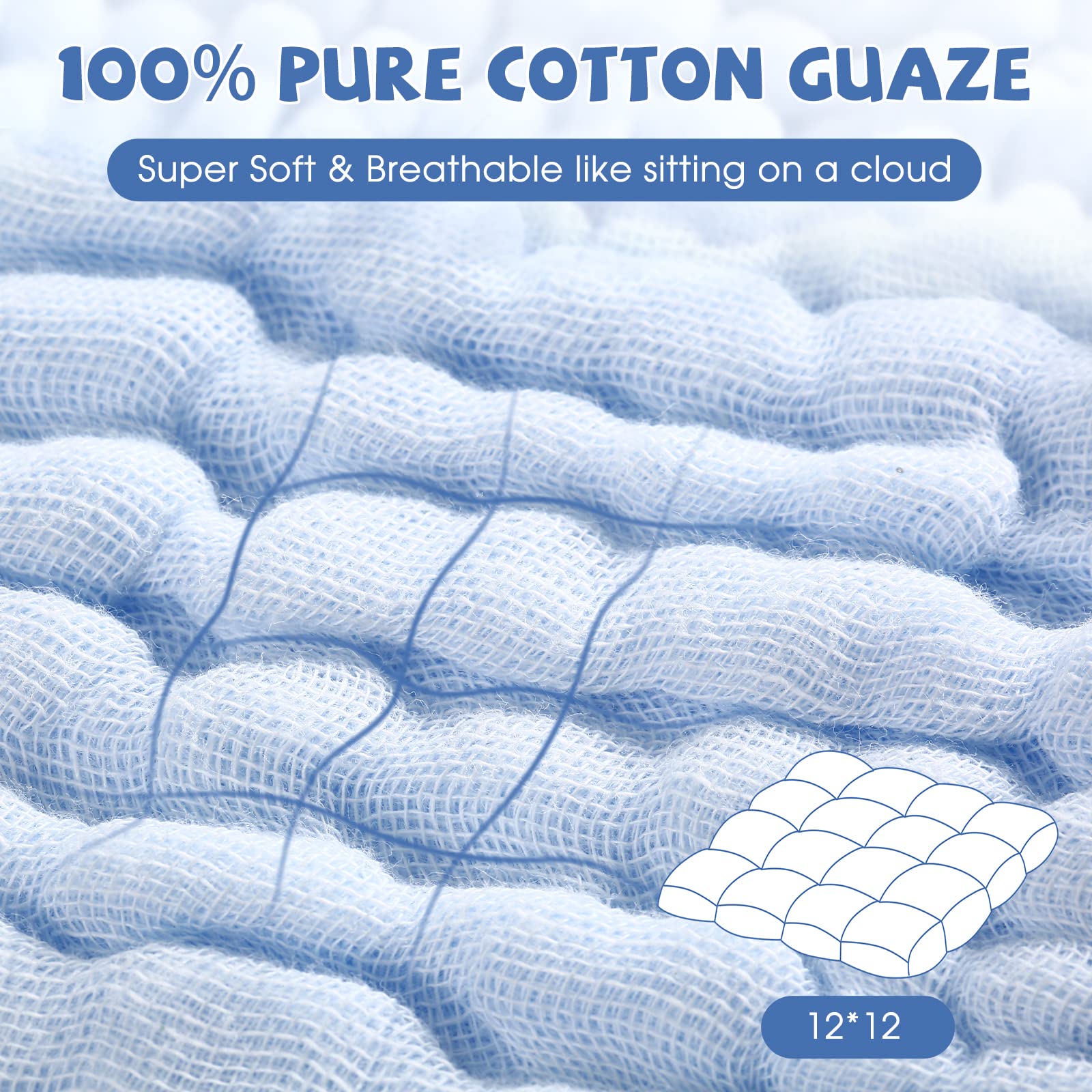 MUKIN blue-white washcloths shown as multi-use baby care towels.