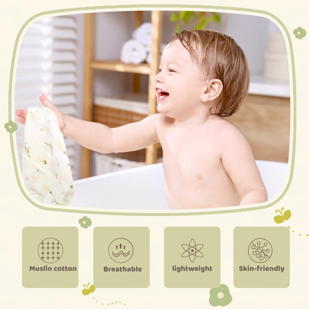 MUKIN newborn-friendly washcloths shown for ultra-soft skin care