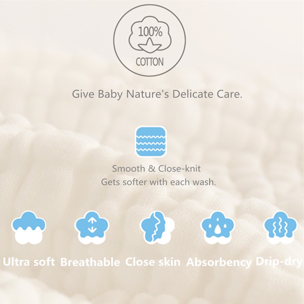 MUKIN organic natural cotton washcloth for everyday baby care routines.