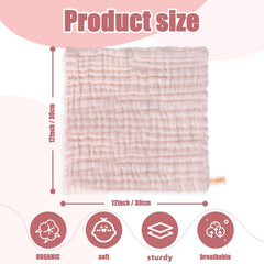 MUKIN baby washcloths 12x12 pink, soft and absorbent for spills.