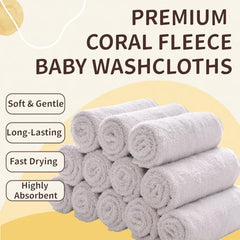 MUKIN baby washcloths set 12x12 gray bath time use soft absorbent cloths
