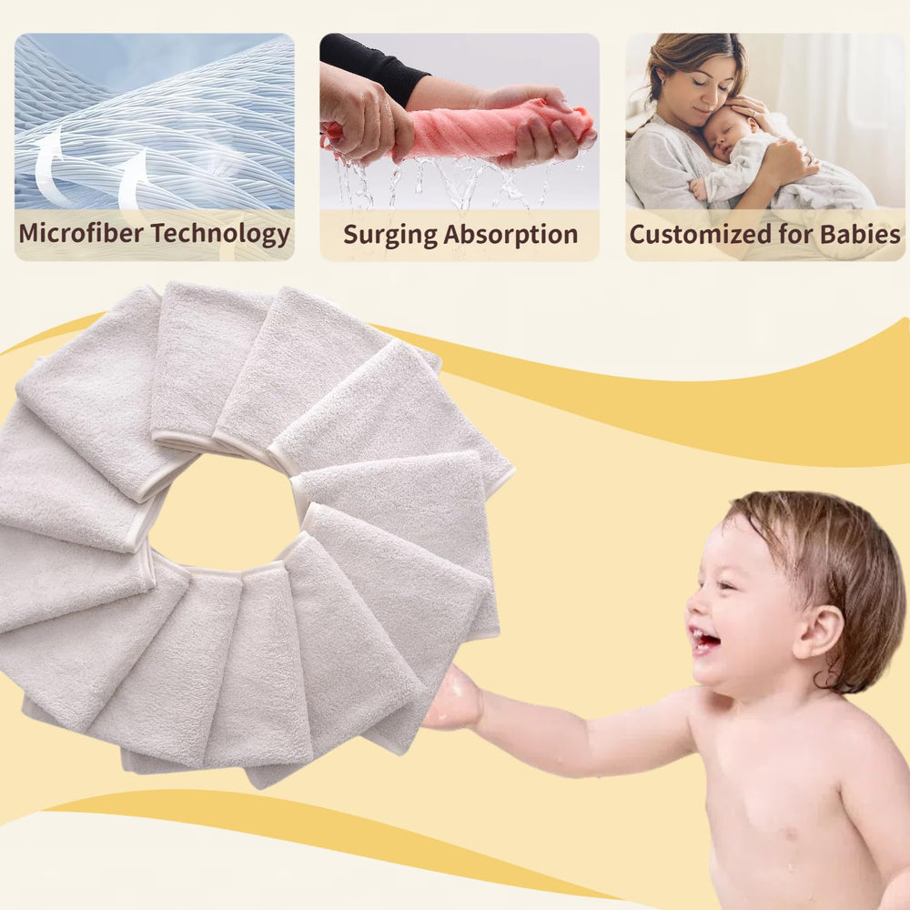 MUKIN baby washcloths set 12x12 gray skin-safe material gentle on sensitive skin